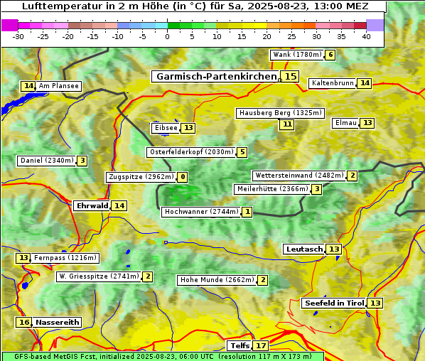 Temperatur, 23. 8. 2025