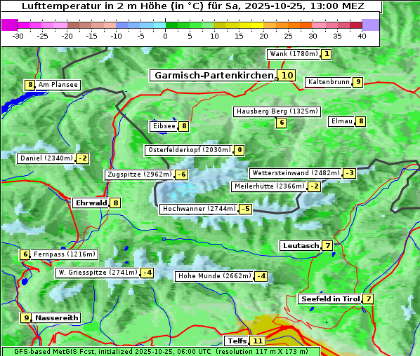 Temperatur, 25. 10. 2025