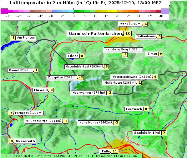 Temperatur, 19. 12. 2025