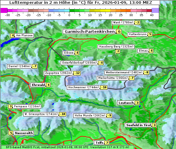Temperatur, 9. 1. 2026