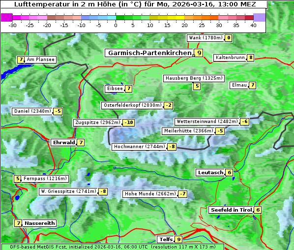 Temperatur, 16. 3. 2026