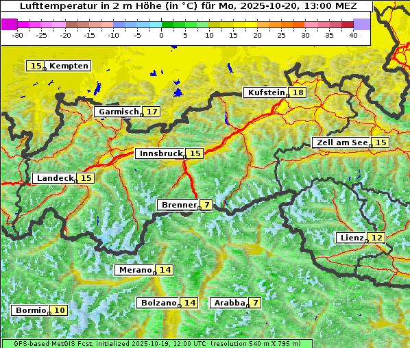 Temperatur, 20. 10. 2025