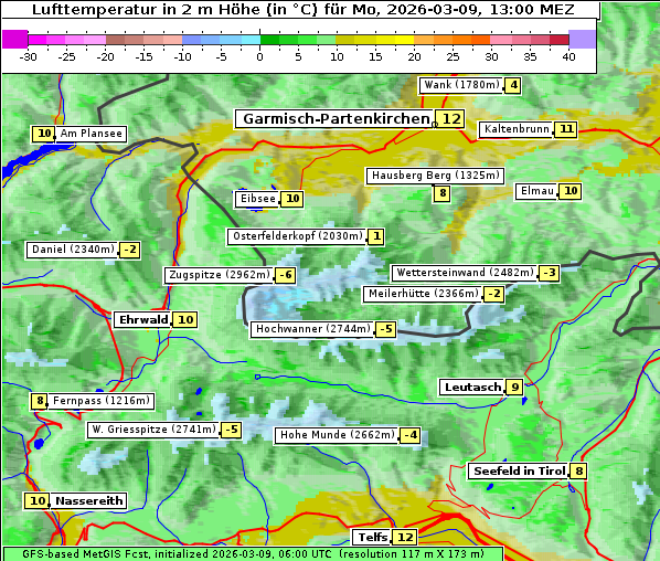Temperatur, 9. 3. 2026