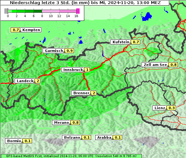 Niederschlag, 20. 11. 2024