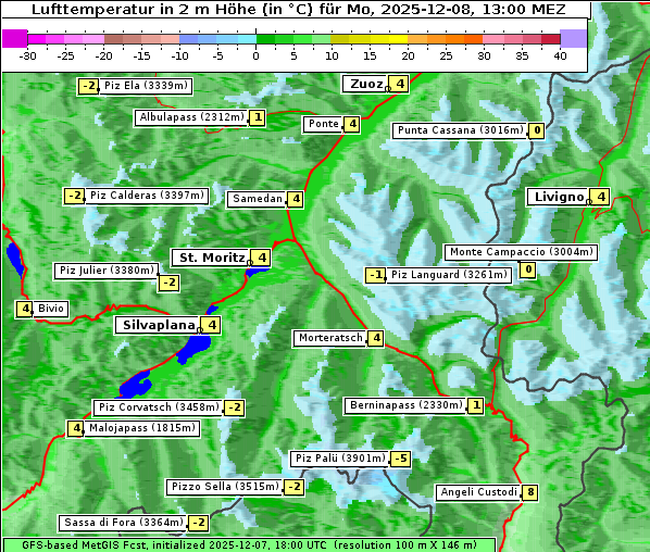 Temperatur, 8. 12. 2025