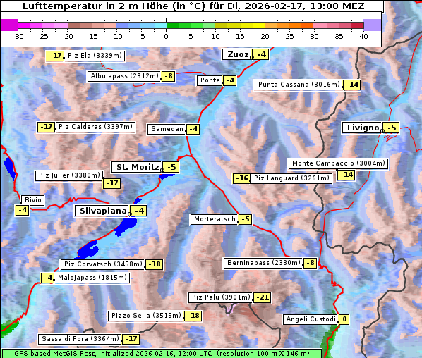Temperatur, 17. 2. 2026