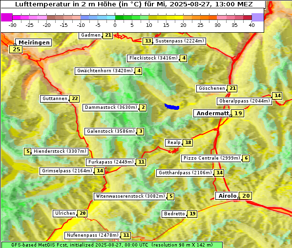 Temperatur, 27. 8. 2025