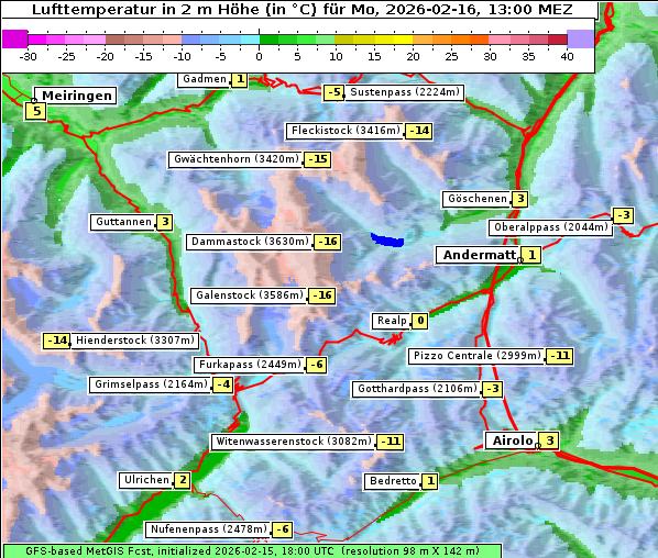 Temperatur, 16. 2. 2026
