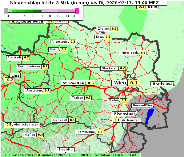 Niederschlag, 17. 3. 2026