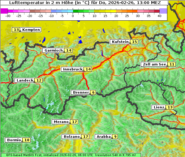 Temperatur, 26. 2. 2026