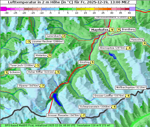 Temperatur, 19. 12. 2025