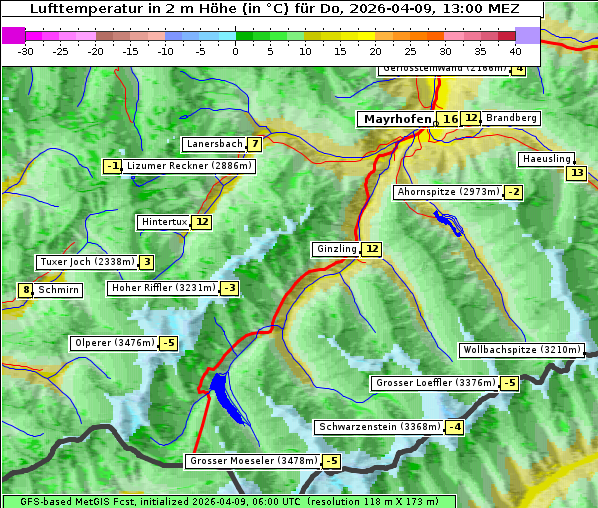 Temperatur, 9. 4. 2026