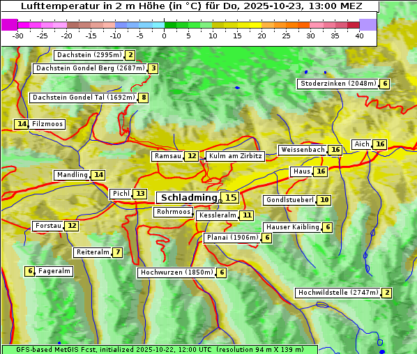 Temperatur, 23. 10. 2025