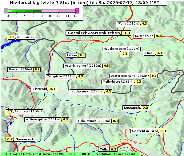 Niederschlag, 12. 7. 2025