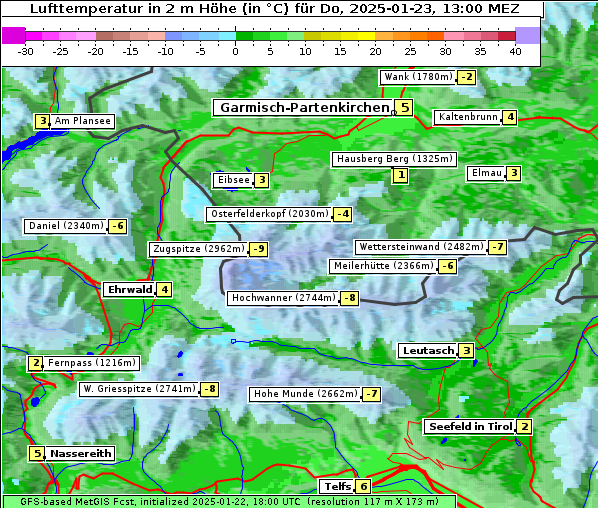 Temperatur, 23. 1. 2025