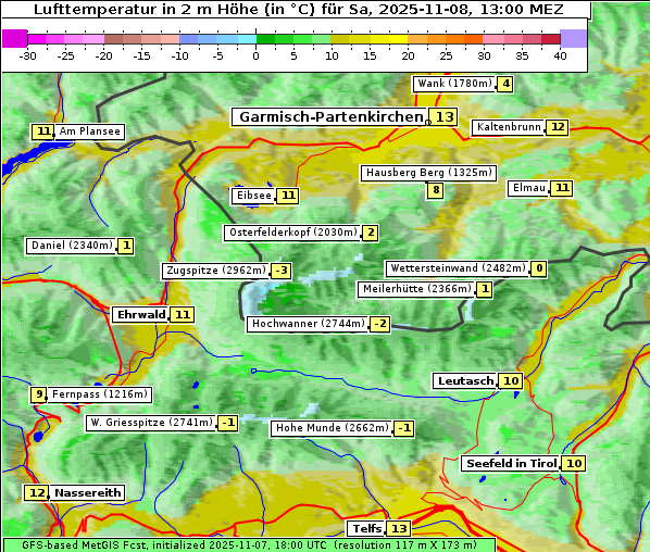 Temperatur, 8. 11. 2025
