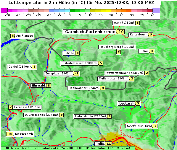Temperatur, 8. 12. 2025