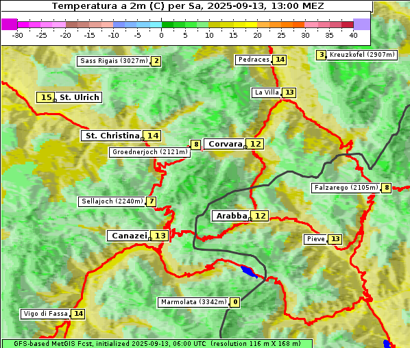 Temperatur, 13. 9. 2025