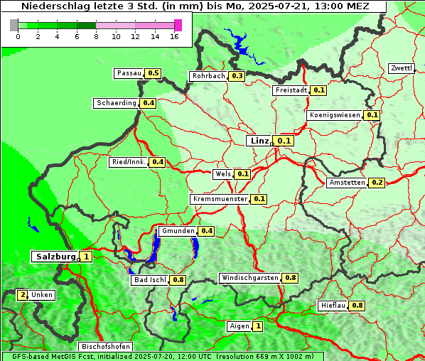 Niederschlag, 21. 7. 2025