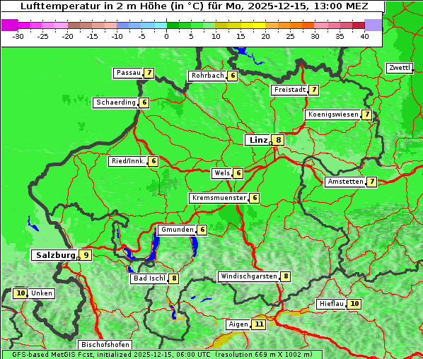 Temperatur, 15. 12. 2025