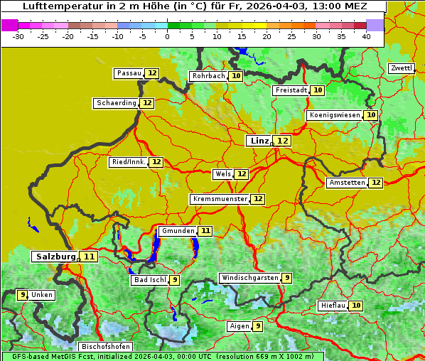 Temperatur, 3. 4. 2026