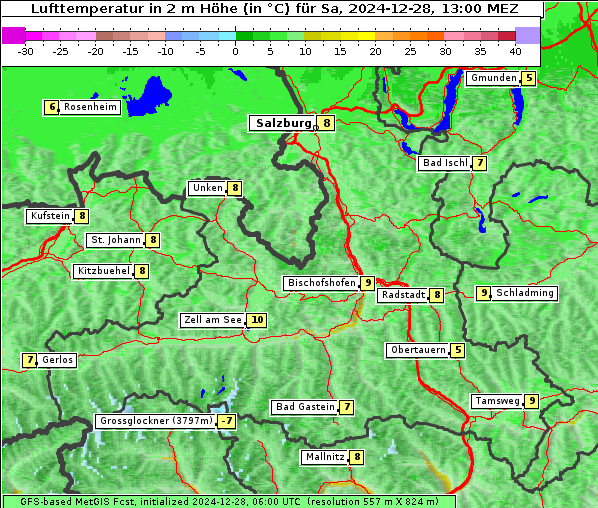 Temperatur, 28. 12. 2024