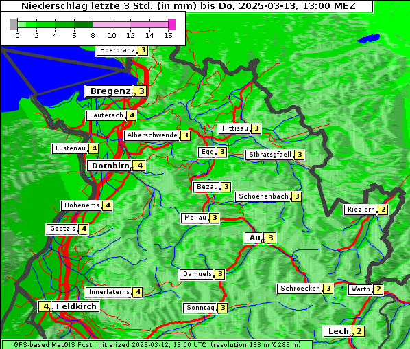 Niederschlag, 13. 3. 2025