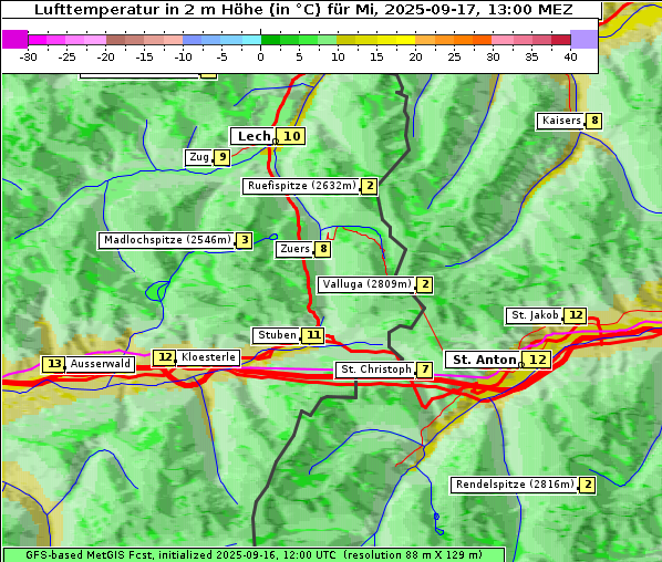 Temperatur, 17. 9. 2025