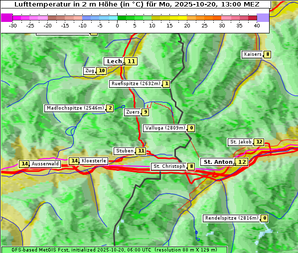 Temperatur, 20. 10. 2025