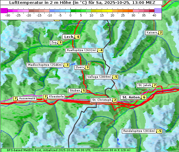 Temperatur, 25. 10. 2025