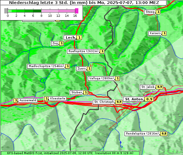 Niederschlag, 7. 7. 2025
