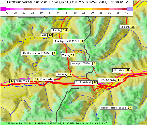 Temperatur, 7. 7. 2025