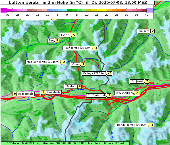 Temperatur, 8. 7. 2025