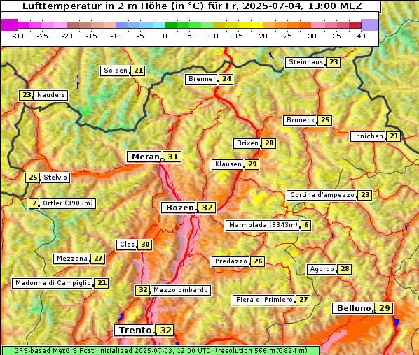 Temperatur, 4. 7. 2025