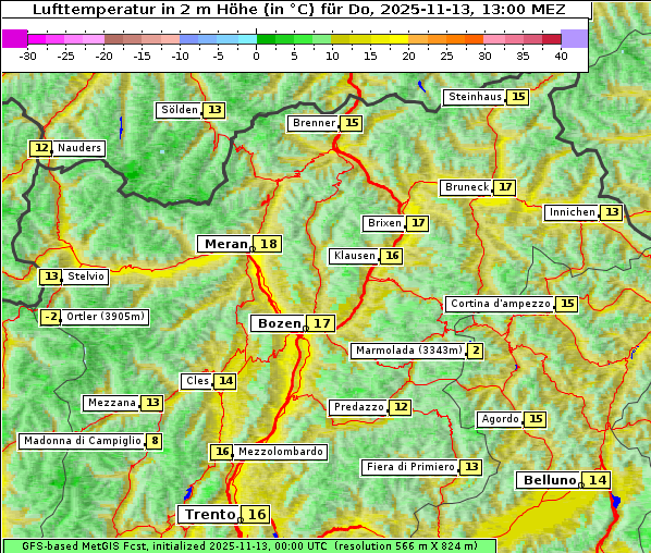 Temperatur, 13. 11. 2025