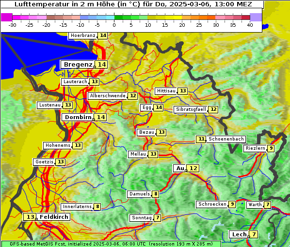 Temperatur, 6. 3. 2025